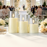 Bougies LED scintillantes en acrylique sans flamme, à piles, pour mariage, fête, Noël, décoration de table à la maison