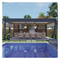 Pergola motorisée à lames orientables en aluminium, pergola extérieure, toit imperméable, pergola pour piscine, parois latérales, supports, fabricant chinois