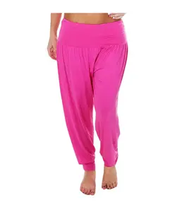 Pantalones de Yoga de cintura alta para chicas, calzas lisas de ajuste holgado de Color personalizado, calzas informales de algodón a la moda para verano, oferta al por mayor