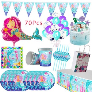 Offre Spéciale Joyeux <span class=keywords><strong>Anniversaire</strong></span> <span class=keywords><strong>Sirène</strong></span> Thème Papier Bannière Multi Couleur Décorations De Fête - Product Image 1
