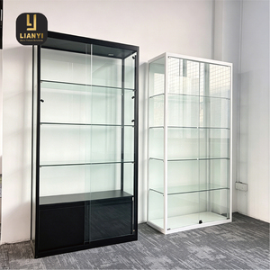 High Quality Aluminum Frame Tempered <b>Glass</b> Display Cabinet Sliding Door Lockable Dustproof Showcase Adjustable <b>Glass</b> Shelf For C - Product Image 1