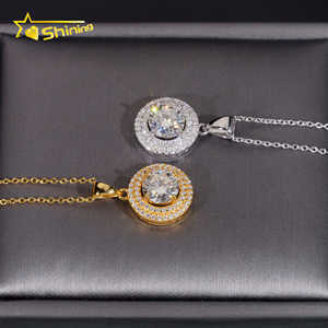Collana di ciondoli di alta gioielleria GRA certificata 925 <span class=keywords><strong>argento</strong></span> Pass diamante Tester <span class=keywords><strong>D</strong></span> VVS Moissanite collana pendente donne feste regali - Product Image 3