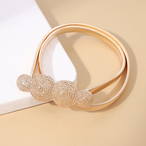 Cinturón Elástico Delgado de Metal Elegante para Mujer, con Lazo de Corazón <span class=keywords><strong>Dorado</strong></span> y Flor, Cadena Elástica para la Cintura, Cinturón Decorativo Delgado para Vestido - Product Image 6