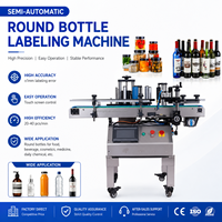 Machine d'étiquetage automatique de table pour bouteilles rondes, à vente directe, pour bocaux de boissons et produits chimiques quotidiens