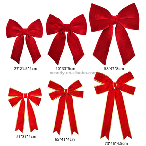 New Style Christmas Doll Fence Stairs Railing Fireplace Decor <b>Large</b> Velvet Red <b>Bow</b> Decorative Supplies - Product Image 6
