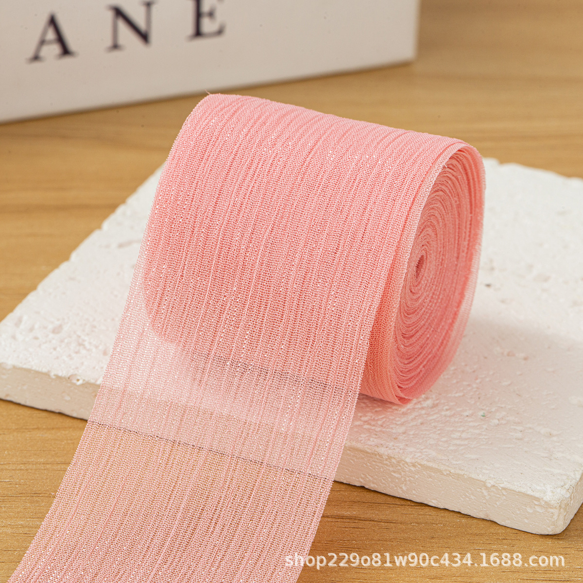 4 cm - rose soie brillant (5 m)