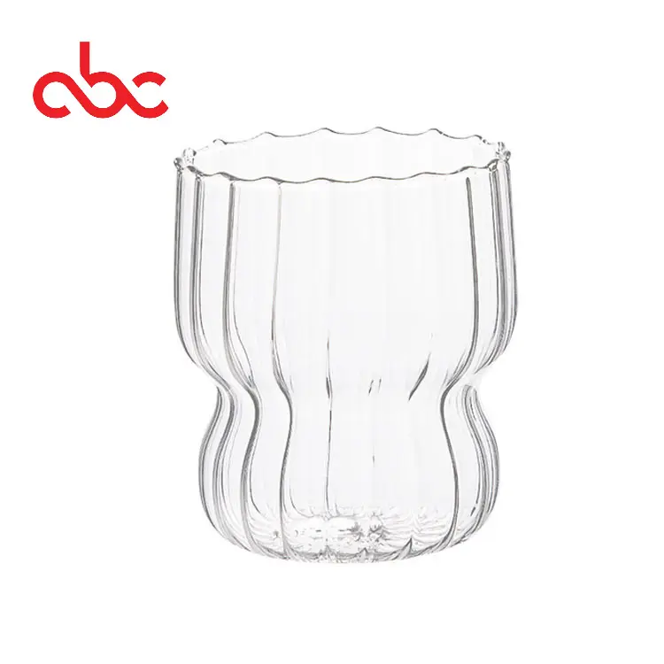 थोक प्रीमियम क्रिस्टल स्पष्ट ग्लास रिपल बियर डेसर्ट एस्प्रेसो को रस के लिए मशीन कॉफी कप ग्लास