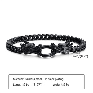 High End Jewelry <b>Mens</b> Stainless Steels Bracelet Personalized Gold Plated Dragon Charm Chain Bracelets - Product Image 6