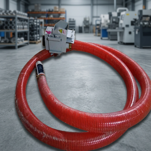 Manguera Roja Flexible Industrial con Conector de Bomba para Transporte de Productos Químicos, Sistema de Acero Inoxidable - Product Image 2
