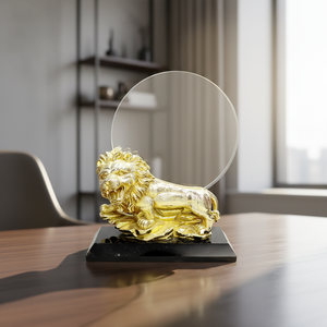 Trofeo de Cristal de <span class=keywords><strong>León</strong></span> Resistente y Duradero, Impreso por Transferencia Térmica, Grabado con Láser, Impermeable, Regalo de Honor por la <span class=keywords><strong>Victoria</strong></span> en Campeonatos Deportivos - Product Image 1