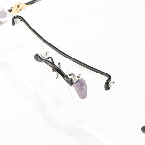 Monture de lunettes de luxe pour femmes, grande taille, motif mat, design rétro moderne, pilote, sans monture, optique, sur ordonnance, presbytie - Product Image 4