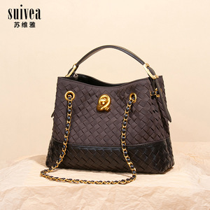 Bolso Tote de PU con Cadena Tejida, Estilo Retro, Gran Capacidad, para Llevar Bajo el Brazo, al Hombro o Cruzado, para <span class=keywords><strong>Mujer</strong></span>, Novedad 2025 - Product Image 2