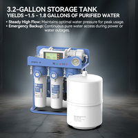 Système d'osmose inverse 75 GPD OEM/ODM à 5 étapes pour la maison, filtre à eau sous évier, purificateur d'eau avec réservoir et moniteur TDS