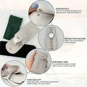 Estuche de Viaje Portátil para Reloj de Hombre, Funda de Tela Suave Personalizada para Reloj, para Hombre y Mujer - Product Image 3