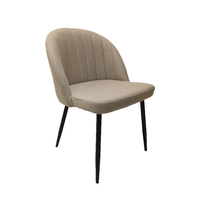 Chaise de salle à manger en tissu de conception européenne, avec coussins moelleux et pieds en métal, en promotion et à prix réduit