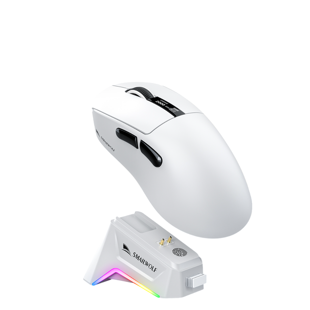 SMAILWOLF M6 Wireless BT Tri-Mode Gaming Mouse with Lightweight Magnetic Charging Base RGB Lighting PAW3311