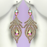 Boucles d'oreilles pendantes lustre en diamant en cristal brillant creux à la mode très légères pour les femmes pour les soirées dansantes et les spectacles