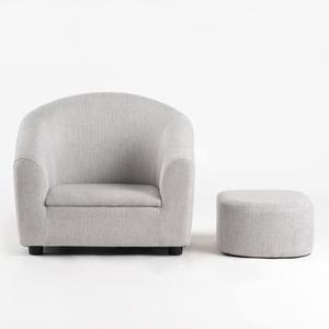 Silla de club de acento Boucle tapizada de madera modular moderna con otomana para sala de estar, hogar, oficina y baño - Product Image 2