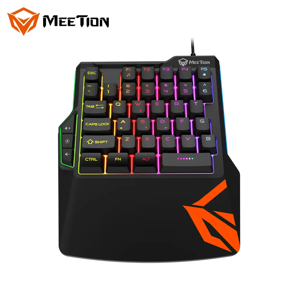 MeeTion KB015 PC RGB Backlit USB Wired Number 35 Keys Left Hand Mini One-handed Keypad Gaming Keyboard