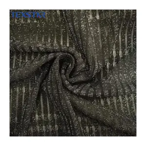 2 way stretch schwarz glänzenden streifen polyester spandex mesh stoff