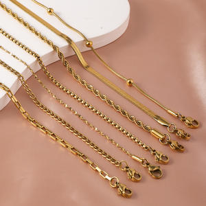 Cadena de pigmento dorado que combina con todo, <span class=keywords><strong>pulsera</strong></span> de hueso de serpiente para mujer, acero de titanio, acero inoxidable, patrón de cara explosiva - Product Image 6