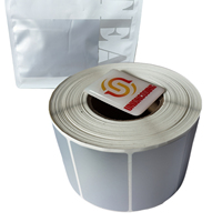 Papel Autoadhesivo Mate Plateado para Etiquetas de Códigos de Barras, Resistente al Aceite, Alta Durabilidad, Rollo de Etiquetas Impermeables de Grado Industrial para Impresión