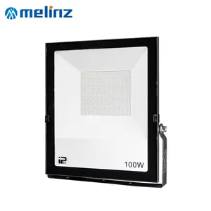 MELINZ New Model Transparent Glass Aluminum IP66 Slim Garden 30 50 100 200 300 W Light LED Flood