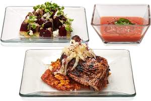 Ensemble de vaisselle en verre de 12 pièces, <span class=keywords><strong>service</strong></span> pour 4. Remplacement de la plaque tournante en verre pour micro-ondes - Product Image 2