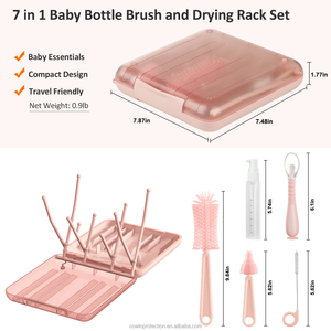 US EU Patent Baby Products 6 in 1 <b>Storage</b> Holders <b>Racks</b> Silicone Bottle Brush Travel Portable Baby Feeding Bottle Drying <b>Rack</b> - Product Image 2