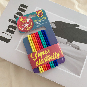 Lot de 10 élastiques à <span class=keywords><strong>cheveux</strong></span> multicolores simples et très extensibles pour femmes et filles, style doux pour la décoration des <span class=keywords><strong>cheveux</strong></span> - Product Image 5
