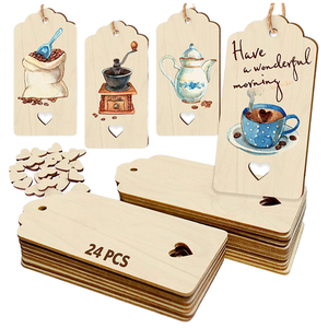 Décorations artisanales en bois à finir soi-même, pendentifs vierges, planches et plaques en bois à sculpter, marque-pages cadeaux - Product Image 1