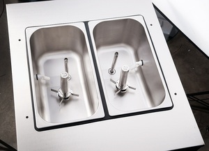 Hot bán thương mại 3 hương vị 2 + 1 hỗn hợp sữa chua đông lạnh làm mềm phục vụ Máy làm kem CE lươn được phê duyệt - Product Image 4