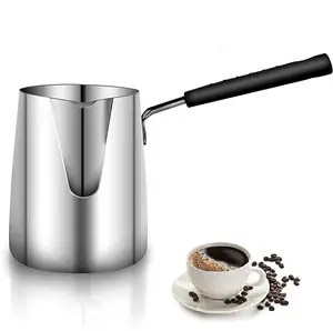 350/600/1000ml 304 Stainless Steel Frothing Jug Milk Coffee Pitchers Coffee Jug With Long Anti Scalding Butter Warmer