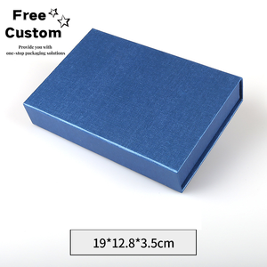 Pattern Reusable Underwear Packaging Vanishing Blue Rectangular Flip Magnet <b>Box</b> with Matt Lamination <b>Book</b>-Shaped Cross Design - Product Image 2