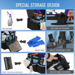 Kitchen <b>Caddy</b> Organizer <b>with</b> <b>Handle</b> & Adjustable Shoulder Straps Wearable <b>Cleaning</b> <b>Caddy</b> Bag - Product Image 2