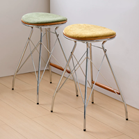 Chaise de bar vintage moderne, design nordique, tabouret de bar de comptoir, siège en tissu, chaise haute avec repose-pieds pour restaurant