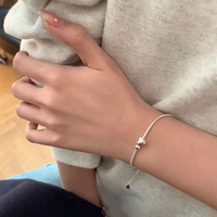 Bracelet en argent sterling S925 avec chaîne en forme de cœur et d'os de serpent pour femmes, bijoux minimalistes de luxe, superposables, tendance