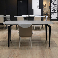 Usine chinoise vend des tables à manger extensibles modernes de luxe léger avec pieds en métal et plateau en céramique ou verre trempé pour hôtels