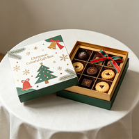 Boîte cadeau de Noël en papier mâché avec lamination mate, type coquille magnétique, recyclable, pour biscuits, friandises, chocolats, cadeaux