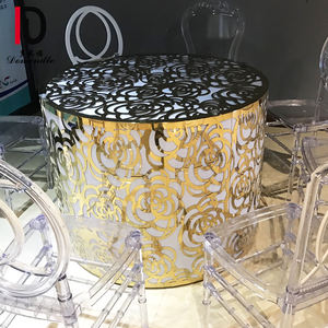 Boda <span class=keywords><strong>de</strong></span> oro <span class=keywords><strong>de</strong></span> titanio <span class=keywords><strong>de</strong></span> Acero Inoxidable <span class=keywords><strong>base</strong></span> <span class=keywords><strong>de</strong></span> LED redonda <span class=keywords><strong>de</strong></span> comedor mesa <span class=keywords><strong>de</strong></span> comedor - Product Image 3