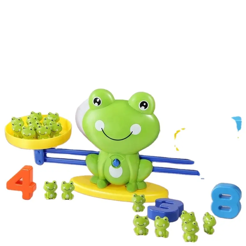就学前の活動数学学習ステムモンテッソーリ子供のための数字のバランスをとるカエルのスケールカードで教育するクールなおもちゃ