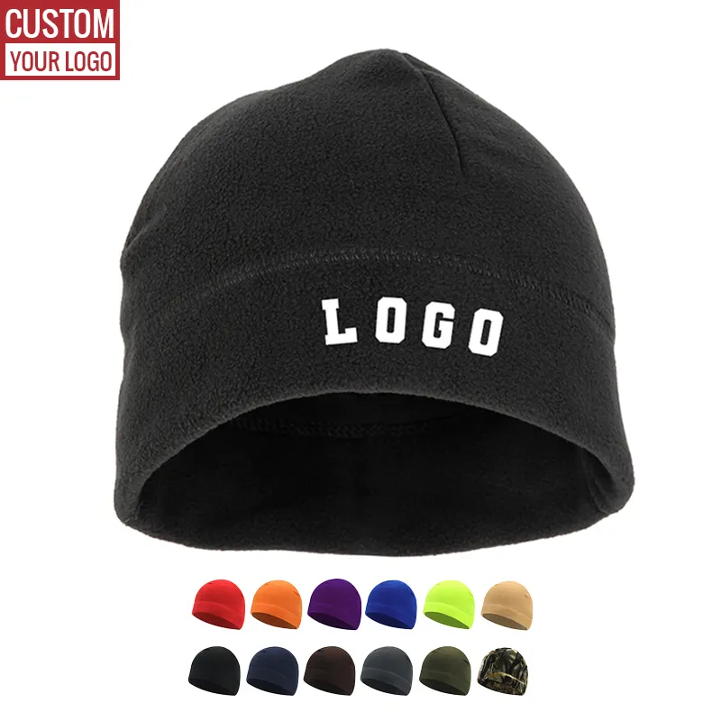Unisex Outdoor Hip-hop Ski Camo Winter Warm Fleece Beanie hat with Custom Logo