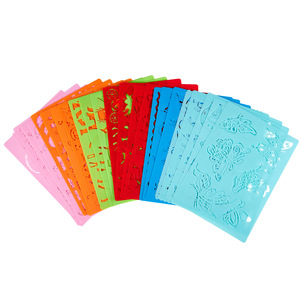 Nouveau modèle 2026 très populaire : Pochoirs en plastique colorés non toxiques pour enfants, avec numéros anglais, animaux et dessins, pour Noël et Halloween - Product Image 3