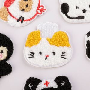 Stock Cute Self Sticker Chenille Embroidered Animal Cat Eggplant Penguin Egg Patch for <b>Hat</b> <b>Bag</b> Decoration - Product Image 4