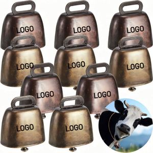 Campana de cobre pequeña con logotipo personalizado para ganado vacuno, equino, ovino, campana de bronce ruidosa para granja de ganado y cabras, campanas de hierro, decoración navideña - Product Image 1