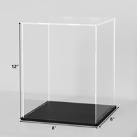 Boîte d'affichage de cas de trophée en acrylique transparent vitrine de souvenirs de sport en acrylique vitrine en acrylique avec base en bois