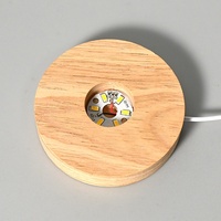 Base lumineuse LED en cristal moderne miniature personnalisée OEM/ODM pour poteaux en bois ronds, blanc chaud, alimentée par USB 5V, éclairage intérieur pour la maison et l'hôtel
