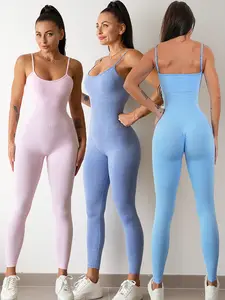 2024 New Plus Size Yoga Jumpsuit Lightweight Quick Dry Seamless BodySuit Breathable Solid Pattern For Adults