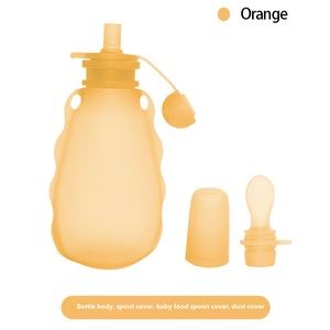 Sac de conservation du lait maternel en silicone imprimé de dessins animés, 150 ml, avec poignée portable, sans BPA, écologique, réutilisable pour le lait maternel et les céréales - Product Image 1