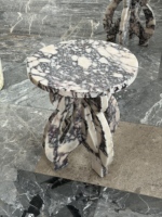 Table d'appoint en marbre Calacatta Viola naturel, 275*275*315mm, 10KG, en stock chez le fabricant